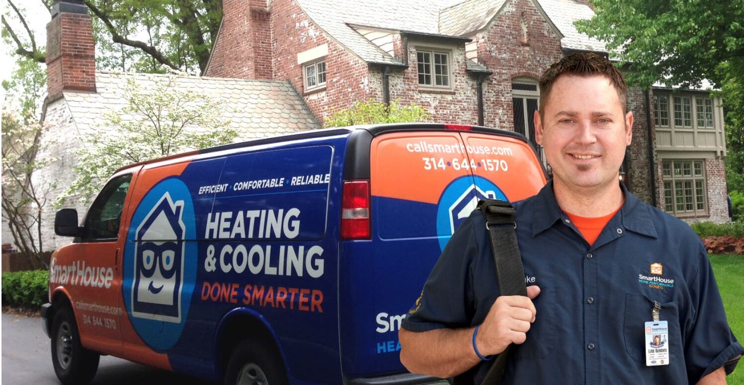SmartHouse Heating & Cooling truck with technician