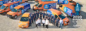 BBBRevisedHERO SmartHouse team and staff with truck fleet birds eye view